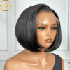 Side view of DORA Short Bob Wig highlighting silky texture and natural shine