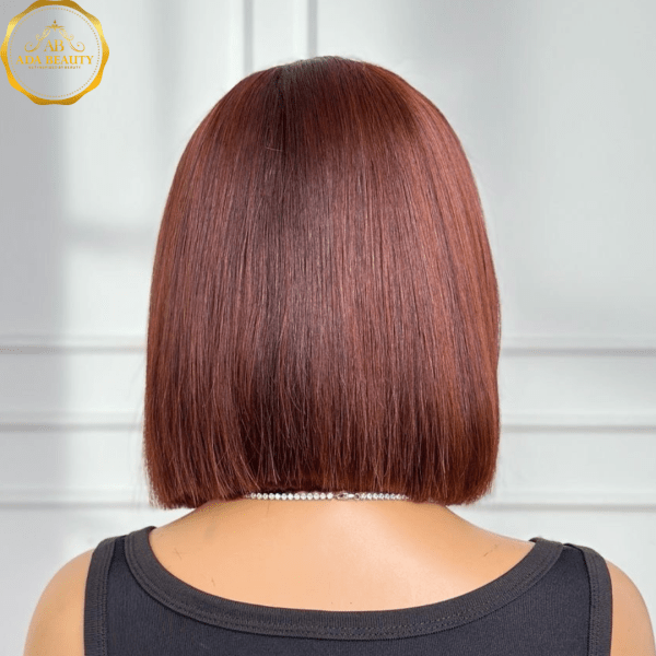 Back view of CIARA Ombre Brown Bob Wig 12 Inch – smooth ombre blend and full 180% density