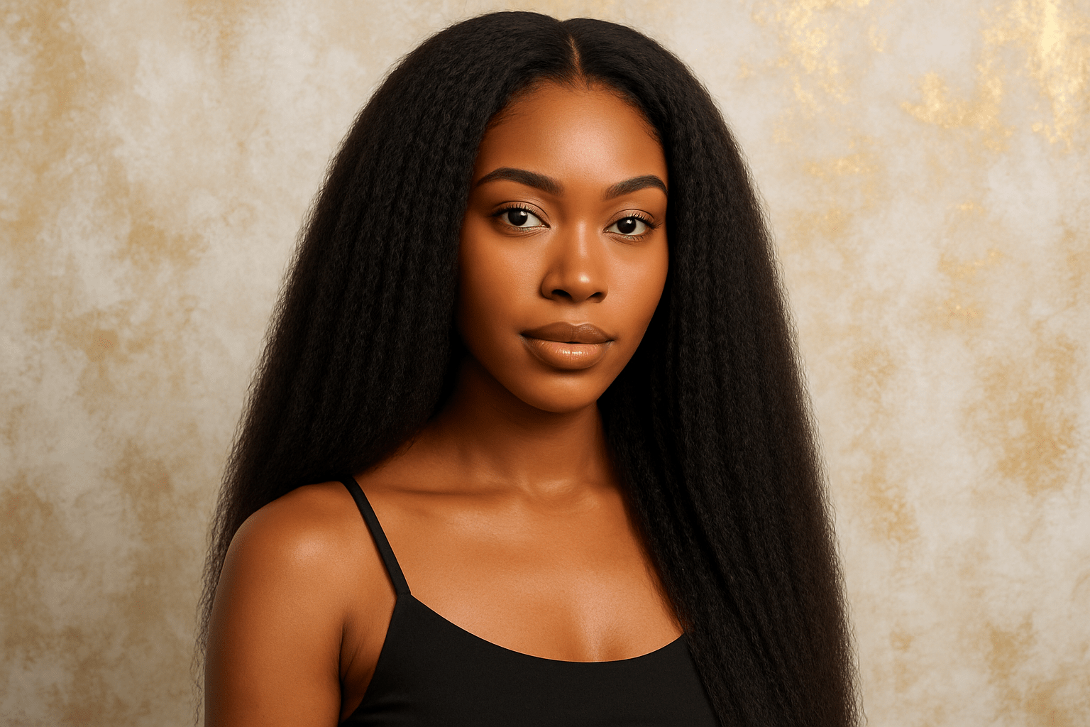 Kinky straight human hair wig for black women