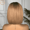 ELLE Ombre Glueless 12-inch Bob Human Hair HD Lace Wig - back view on a female mannequin