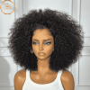 LILLAN Kinky Curly Bob Glueless HD Lace human hair Wig 14-Inch - front view with realistic lagos hairline