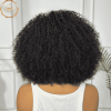LILLAN Kinky Curly Bob Glueless HD Lace human hair Wig 14-Inch - back view with full volume 300% density