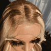 IRIS Highlight Blonde Brown Human Hair Lace Wig - showing the natural and flawless hairline