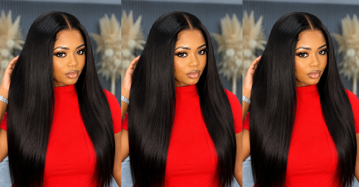 Premium glueless human hair wig styled for an effortless, natural look.